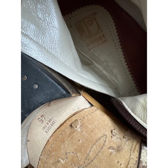 Vintage Jo Ghost Italian Western Cowboy Ankle Boots Tan Leather Size 45 11.5-12 - Picture 12 of 16